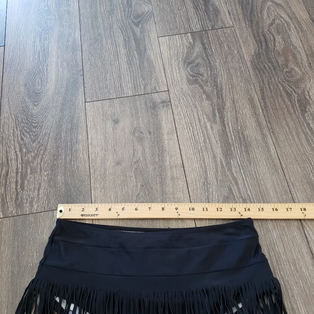 Black Fringe Swim bottom Women's Size Large - Picture 5 of 6